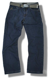 View Item Lambretta Over Dye Dark Wash Free Belt SX Easy Fit Jeans 
